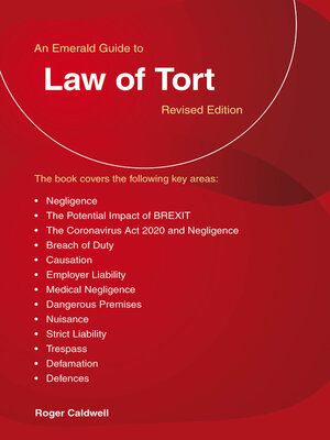 cover image of A Guide to the Law of Tort